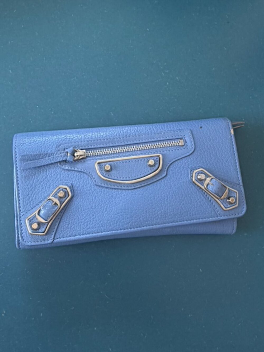 Blue Handheld Balenciaga Wallet